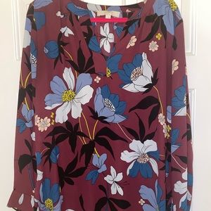 LOFT Floral Print Blouse